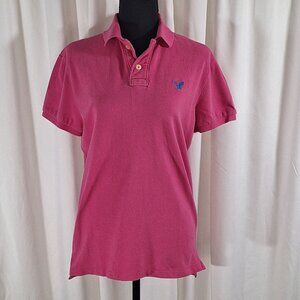 American Eagle Women's Pink Polo Shirt Size Small Casual Y2K Preppy Basic Style